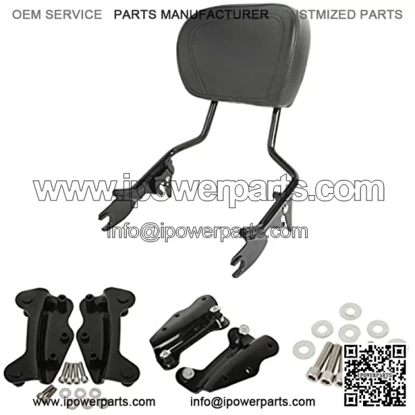 Detachable Backrest Sissy Bar+Luggage Rack+4-Point Docking Hardware Kit Fits for 2009-2013 Harley Touring Road King, Road Glide, Street Glide, Electra Glide Standard - Image 4