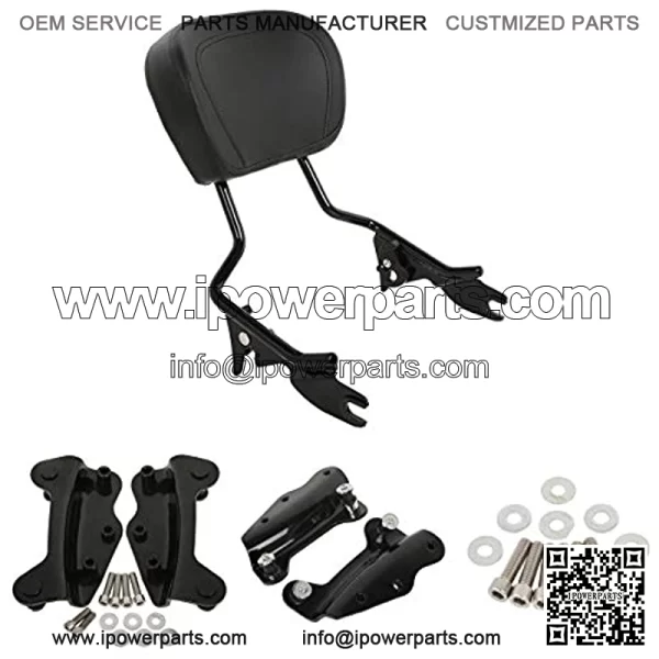 Detachable Backrest Sissy Bar+Luggage Rack+4-Point Docking Hardware Kit Fits for 2009-2013 Harley Touring Road King, Road Glide, Street Glide, Electra Glide Standard - Image 5