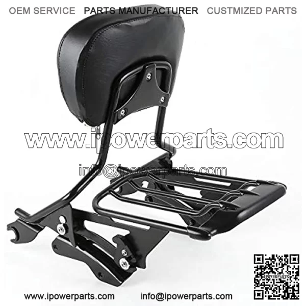 Detachable Passenger Backrest Sissy Bar With 2 Up Air Wing Luggage Rack 4 Point Docking Hardware Kits Fits For Harley Touring 2014-2020 (Black, Style D) - Image 2