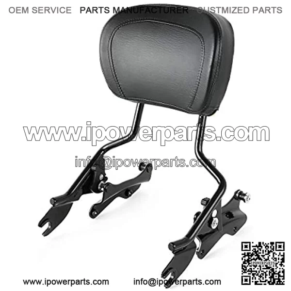 Detachable Passenger Backrest Sissy Bar With 2 Up Air Wing Luggage Rack 4 Point Docking Hardware Kits Fits For Harley Touring 2014-2020 (Black, Style D) - Image 3