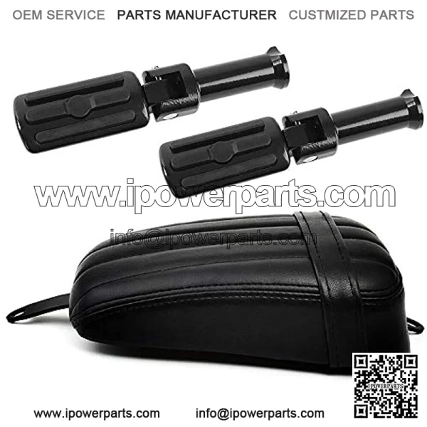 Rear Passenger Pillion Seat with Passenger Footpeg Kit fits for Harley Davidson Softail 2018-2022 Street Bob FXBB 18-later FXBB, FXST and '21-later FXBBS models