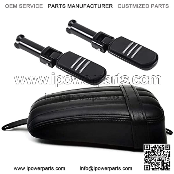 Rear Passenger Pillion Seat with Streamliner Passenger Footpegs Kit fits for Harley Davidson Street Bob FXBB 2018-2020,Street Bob 114 FXBBS 2021,Softail Standard FXST 2020-2021 Models