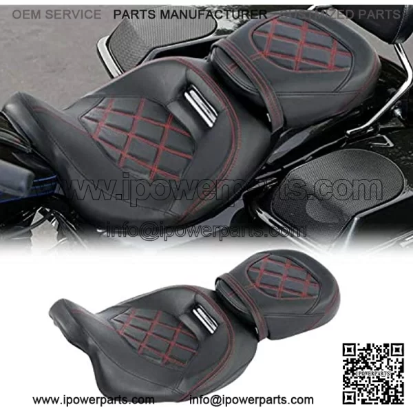 Rider and Passenger Seat 2-Up Motorcycle Seat Fit For Harley Road King Road Glide Street Glide Electra Glide Ultra Classic 2009-20200 - Image 3