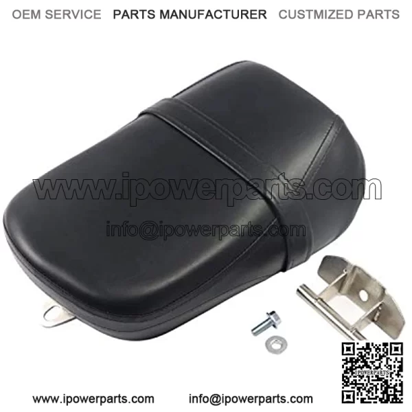 Motorcycle Passenger Pillion Black Leather Rear Seat Pad Custom For Vulcan 650 VN650 2015-UP