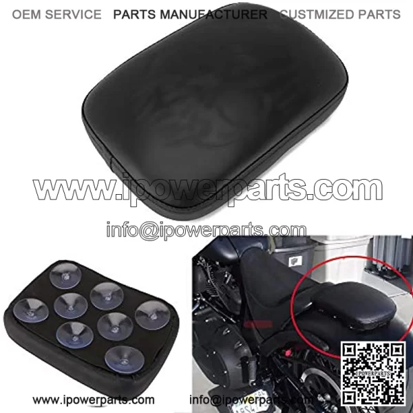 Motorcycle Pillion Cushion Pad With 8 Suction Cup Solo Rear Seat Passenger Saddle For XL883 XL1200 X48 X72 Cruiser Chopper Custom,Ghost head