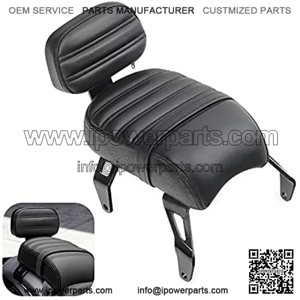Passenger Seat Backrest, GUAIMI Lether Passenger Seat + Backrest Pad Set Compatible with Indian Scout Bobber Twenty/Sixty 2018-2021 Replace OEM Number: 2882853-VBA