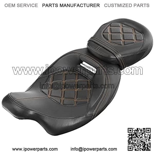Leather Seat Pillion Passenger Rider Seat Set For Harley Touring Road King Street Glide Road Glide Electra Glide CVO 2009-2020