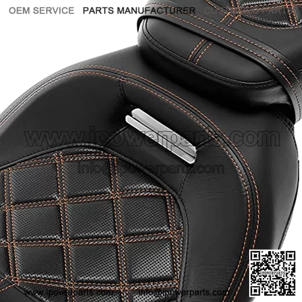 Leather Seat Pillion Passenger Rider Seat Set For Harley Touring Road King Street Glide Road Glide Electra Glide CVO 2009-2020 - Image 3