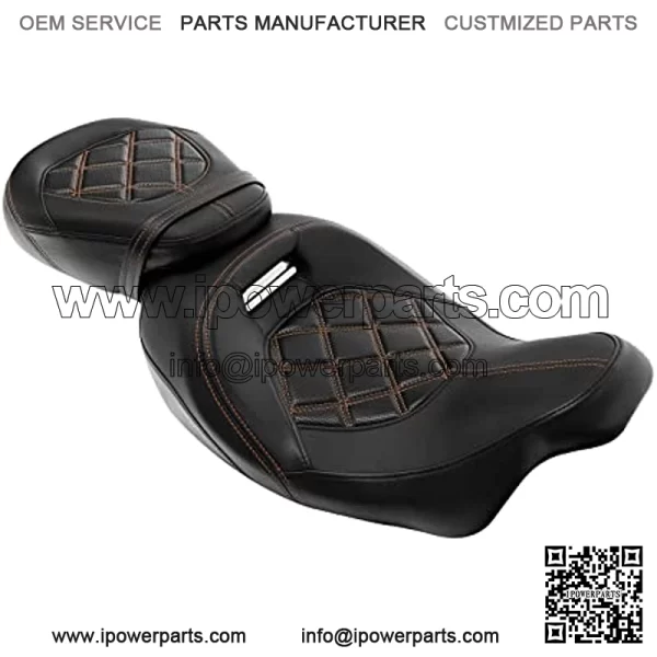 Leather Seat Pillion Passenger Rider Seat Set For Harley Touring Road King Street Glide Road Glide Electra Glide CVO 2009-2020 - Image 5