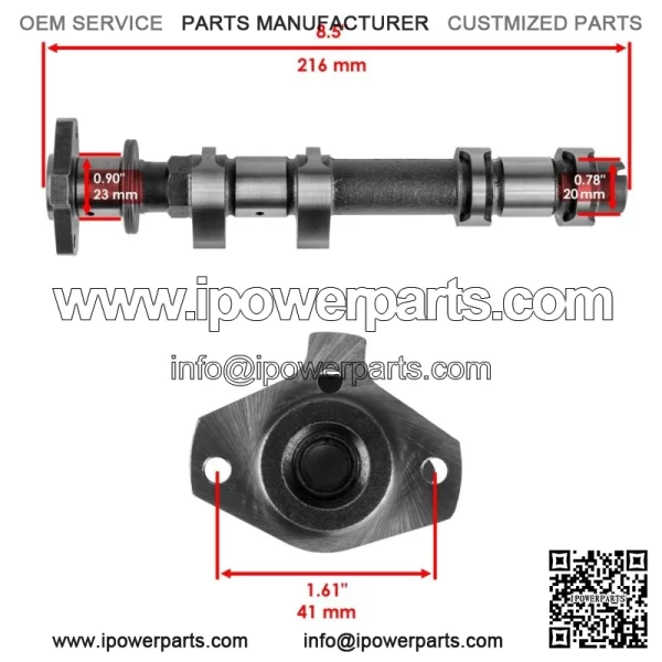 For Polaris RZR 900/ 4 900 2014 Intake Exhaust Camshaft w/ Timing Chain Sprocket - Image 2