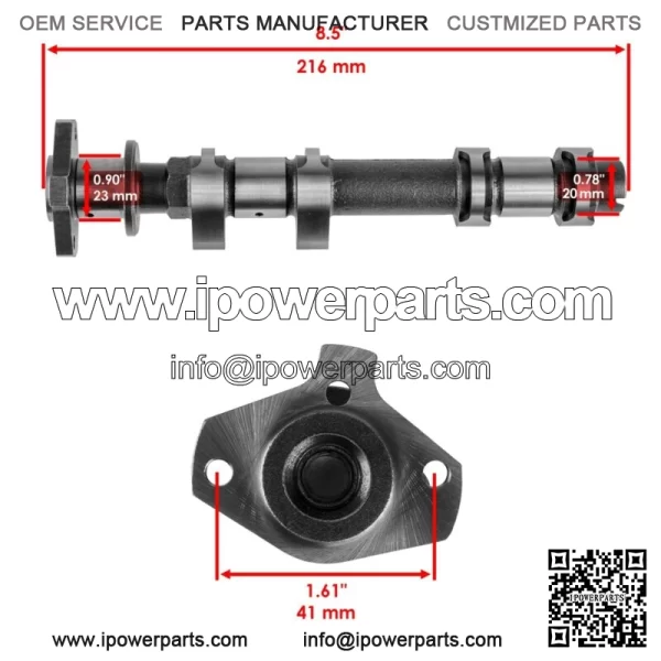 For Polaris RZR 900/ 4 900 2014 Intake Exhaust Camshaft w/ Timing Chain Sprocket - Image 3