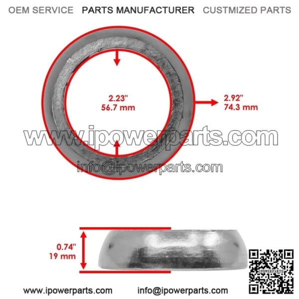 Can-Am Maverick X3 RR 2020-2023 Exhaust Muffler Gasket w/Seal - Image 2