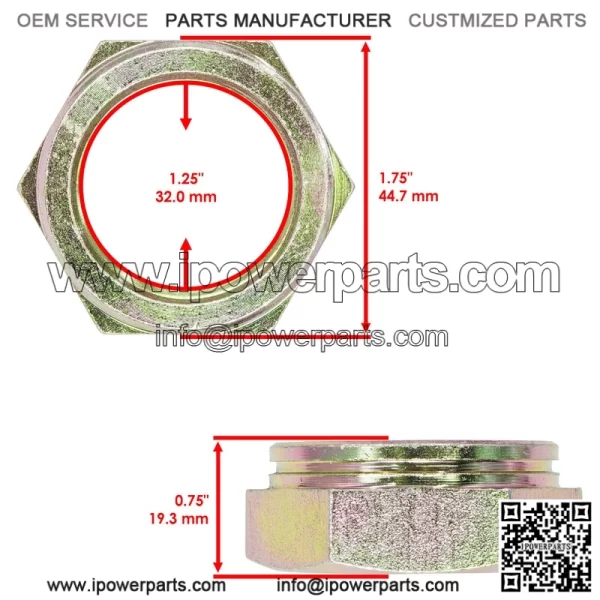Polaris Scrambler 500 1998-2002 Rear Housing Hub Jam Nut - 7547031 - Image 2