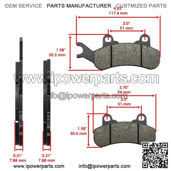 Can-Am Maverick X3 Max R 2018 Front Left Brake Pads - 715900379 715900386 - Image 2