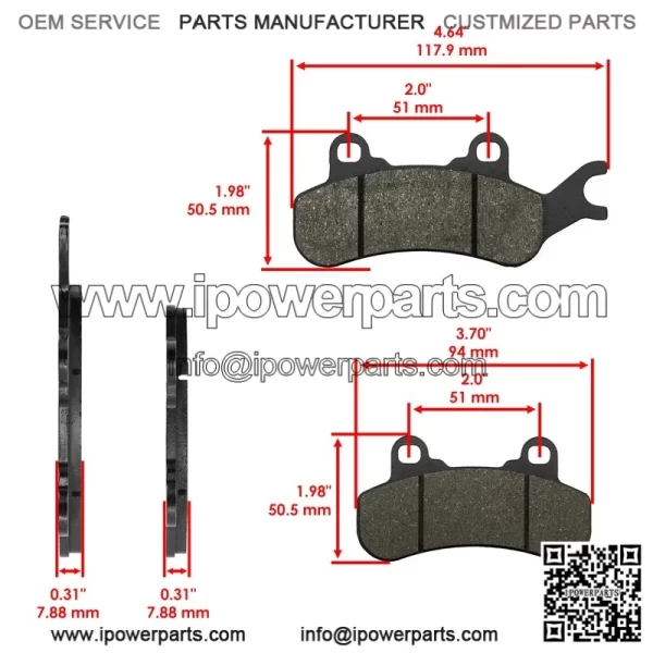 Can-Am Maverick X3 Max R 2018 Front Right Brake Pads - 715900379 715900386 - Image 2