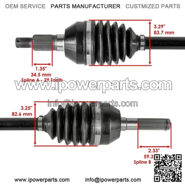 Can-Am Maverick X3 900 HO 2018 Front CV Axles (Left & Right Set) - Image 3