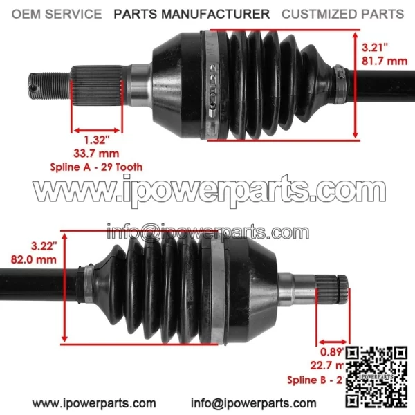 Can-Am Maverick X3 900 HO 2018 Front CV Axles (Left & Right Set) - Image 5
