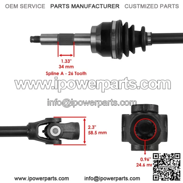 Polaris Scrambler 500 4X4 1999-2009 Front Right CV Joint Axle - Image 3