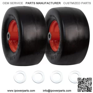 11x6.00-5 Flat Free Tires & Wheels (2-Pack) 5.875" Hub 3/4" Bushings